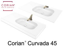 Plan vasque, 50 x 100 cm, en Corian ® - CURVADA 45