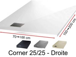 Receveur de douche avec une évacuation en angle à droite - CORNER Droite 120
