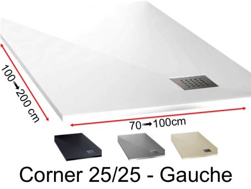 Receveur de douche avec une vacuation en angle  gauche - CORNER gauche 120