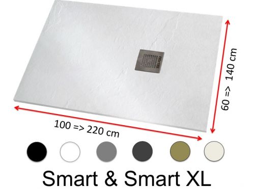 Receveur douche, de grande taille, en rsine minrale - SMART 190