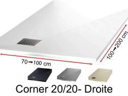 Receveur de douche avec une évacuation en angle à droite - CORNER droite 2020