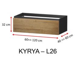 Un Tiroir, hauteur 32 cm, meuble sous vasque - KYRYA L26