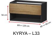 Un Tiroir et une niche, hauteur 56 cm, meuble sous vasque - KYRYA L33