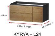 Deux tiroirs dont un asymétrique, hauteur 48 cm, meuble sous vasque - KYRYA L24