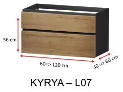 Deux Tiroirs, hauteur 56 cm, meuble sous vasque - KYRYA L07