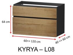Deux Tiroirs, hauteur 64 cm, meuble sous vasque - KYRYA L08