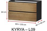Deux Tiroirs, hauteur 64 cm, meuble sous vasque - KYRYA L09