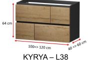 Quatre tiroirs croisés, hauteur 64 cm, meuble sous vasque - KYRYA L38