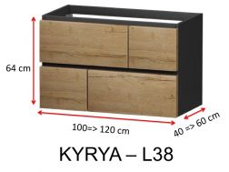 Quatre tiroirs croisés, hauteur 64 cm, meuble sous vasque - KYRYA L38