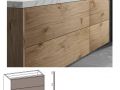 Trois tiroirs : 2 suprieur et un infrieur, hauteur 64 cm, meuble sous vasque - KYRYA L30