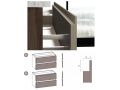 Trois tiroirs : 2 suprieur et un infrieur, hauteur 64 cm, meuble sous vasque - KYRYA L30