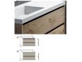 Trois tiroirs : 2 suprieur et un infrieur, hauteur 64 cm, meuble sous vasque - KYRYA L30