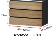 Trois Tiroirs, hauteur 76 cm, meuble sous vasque - KYRYA L10