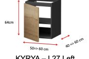 Une porte, hauteur 64 cm, meuble sous vasque - KYRYA L27 Gauche