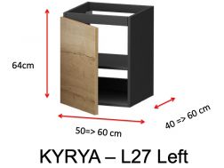 Une porte, hauteur 64 cm, meuble sous vasque - KYRYA L27 Gauche