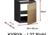 Une porte, hauteur 64 cm, meuble sous vasque - KYRYA L27 Droite