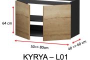 Deux portes, hauteur 64 cm, meuble sous vasque - KYRYA L01