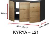 Trois portes, hauteur 64 cm, meuble sous lavabo - KYRYA L21