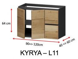Deux portes et deux tiroirs, hauteur 64 cm, pour meuble sous vasque - KYRYA L11