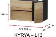 Deux tiroirs et une porte, hauteur 64 cm, meuble sous vasque - KYRYA L13