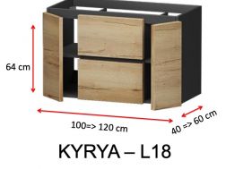 Deux tiroirs et deux portes, hauteur 64 cm, meuble sous vasque - KYRYA L18