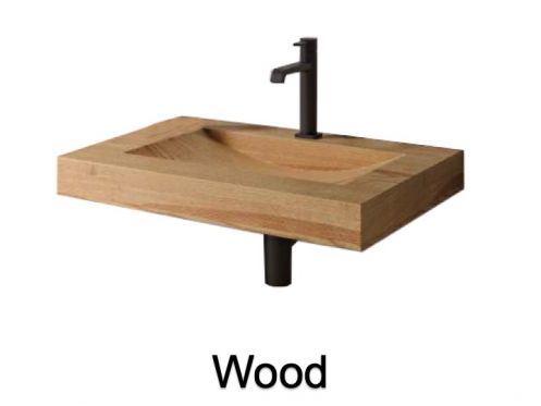 Plan vasque, en bois, suspendue ou � poser - WOOD 80