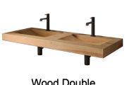 Plan vasque, en bois, suspendue ou à poser - WOOD 120 double