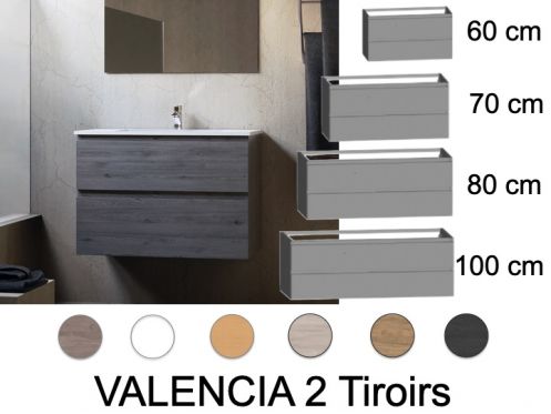 Ensemble Meuble __plus__ vasque __plus__ miroir - VALENCIA 2T
