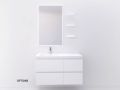 Ensemble Meuble 4 tiroirs  100 - 120 - 140 cm __plus__ vasque gauche __plus__ miroir - VALENCIA 4T