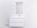Ensemble Meuble 4 tiroirs  100 - 120 - 140 cm __plus__ vasque droite __plus__ miroir - VALENCIA 4T