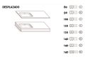 Ensemble Meuble 4 tiroirs  100 - 120 - 140 cm __plus__ vasque gauche __plus__ miroir - VALENCIA 4T