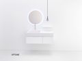 Szafka pod umywalkÄ™ z 2 szufladami 100 - 120 - 140 cm __plus__ umywalka nablatowa __plus__ lustro - VALENCIA REDONDO