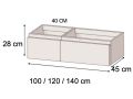 Vaskeskab med 2 skuffer 100 - 120 - 140 cm __plus__ bordplade håndvask __plus__ spejl - VALENCIA REDONDO