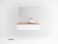 Wastafelmeubel met 2 lades 100 - 120 - 140 cm __plus__ wastafel __plus__ spiegel - VALENCIA REDONDO