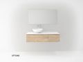 Ensemble Meuble 2 tiroirs  100 - 120 - 140 cm __plus__ vasque  poser __plus__ miroir - VALENCIA REDONDO-2