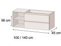 Ensemble Meuble 120 - 140 cm - 2 tiroirs __plus__ 2 niches __plus__ vasque  poser __plus__ miroir - VALENCIA REDONDO 4