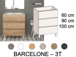 Ensemble Meuble 3 tiroirs __plus__ vasque __plus__ miroir - BARCELONE 3T