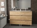 Meubelset 3 lades __plus__ dubbele wastafels __plus__ spiegel - BARCELONE 2V