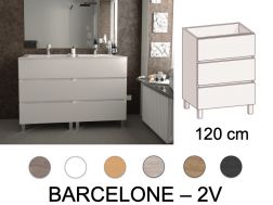 Ensemble Meuble 3 tiroirs __plus__ double vasques __plus__ miroir - BARCELONE 2V