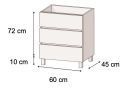 Meubelset 3 lades __plus__ dubbele wastafels __plus__ spiegel - BARCELONE 2V