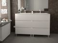 Ensemble Meuble 3 tiroirs __plus__ double vasques __plus__ miroir - BARCELONE 2V