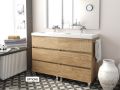 Ensemble Meuble 3 tiroirs __plus__ double vasques __plus__ miroir - BARCELONE 2V