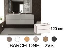 Ensemble Meuble 3 tiroirs __plus__ double vasques __plus__ miroir - BARCELONE 2VS