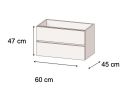 Ensemble Meuble 3 tiroirs __plus__ double vasques __plus__ miroir - BARCELONE 2VS