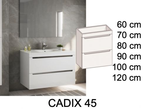 Wastafelmeubel __plus__ wastafel __plus__ spiegel - CADIX 45