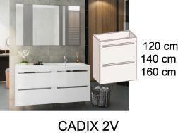 Ensemble Meuble __plus__ double vasque __plus__ miroir - CADIX 2V