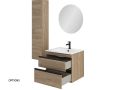 Ensemble Meuble 2 tiroirs __plus__ vasque __plus__ miroir - TARRAGONE 2T Black