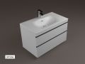 Wastafelset met 2 lades __plus__ wastafel __plus__ spiegel - TARRAGONE 2T Black