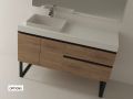 Wastafelset met 2 lades __plus__ wastafel __plus__ spiegel - TARRAGONE 2T Black