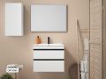 Wastafelset met 2 lades __plus__ wastafel __plus__ spiegel - TARRAGONE 2T Black